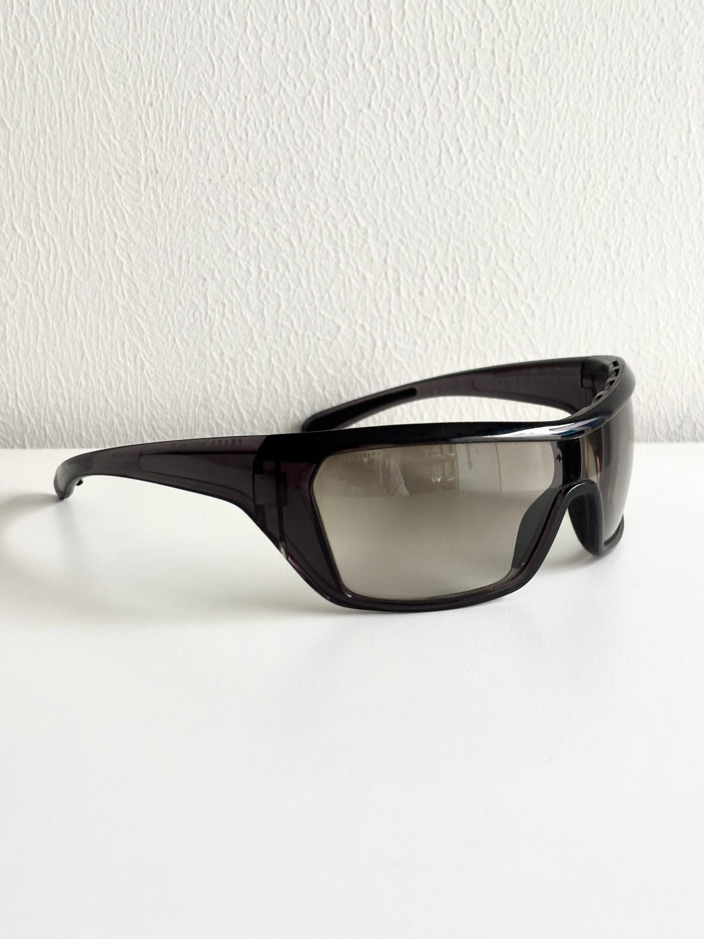 00's Prada Linea Rossa Black Mask Sunglasses