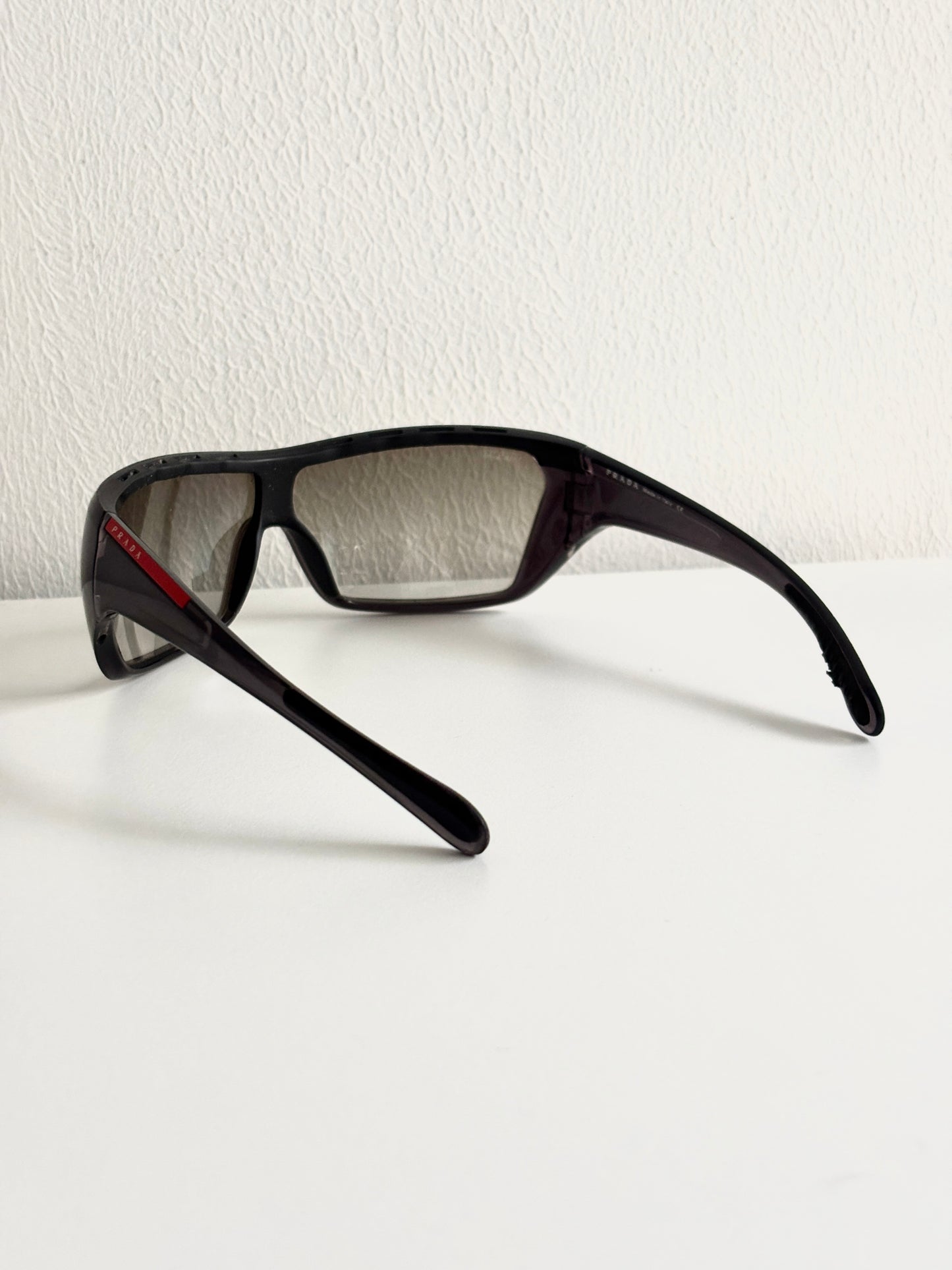 00's Prada Linea Rossa Black Mask Sunglasses