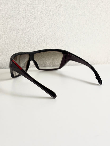 00's Prada Linea Rossa Black Mask Sunglasses