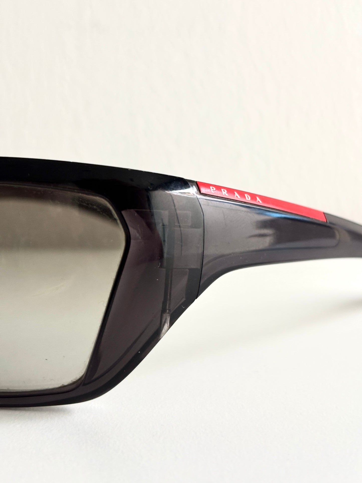 00's Prada Linea Rossa Black Mask Sunglasses