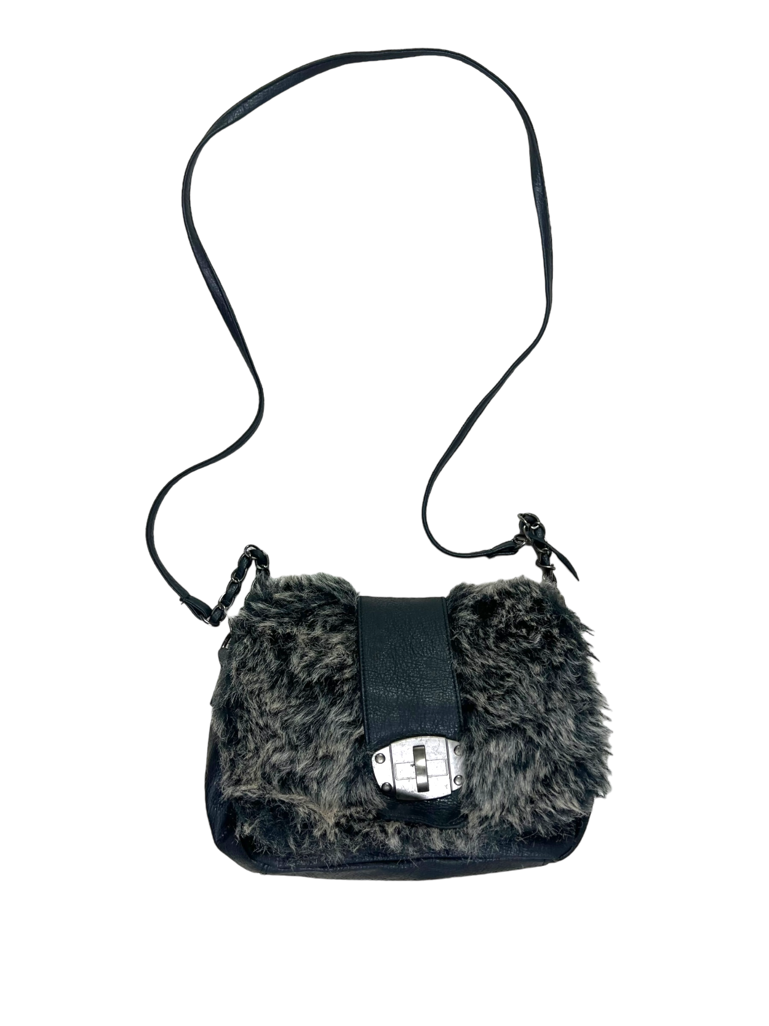 00's furry shoulder bag