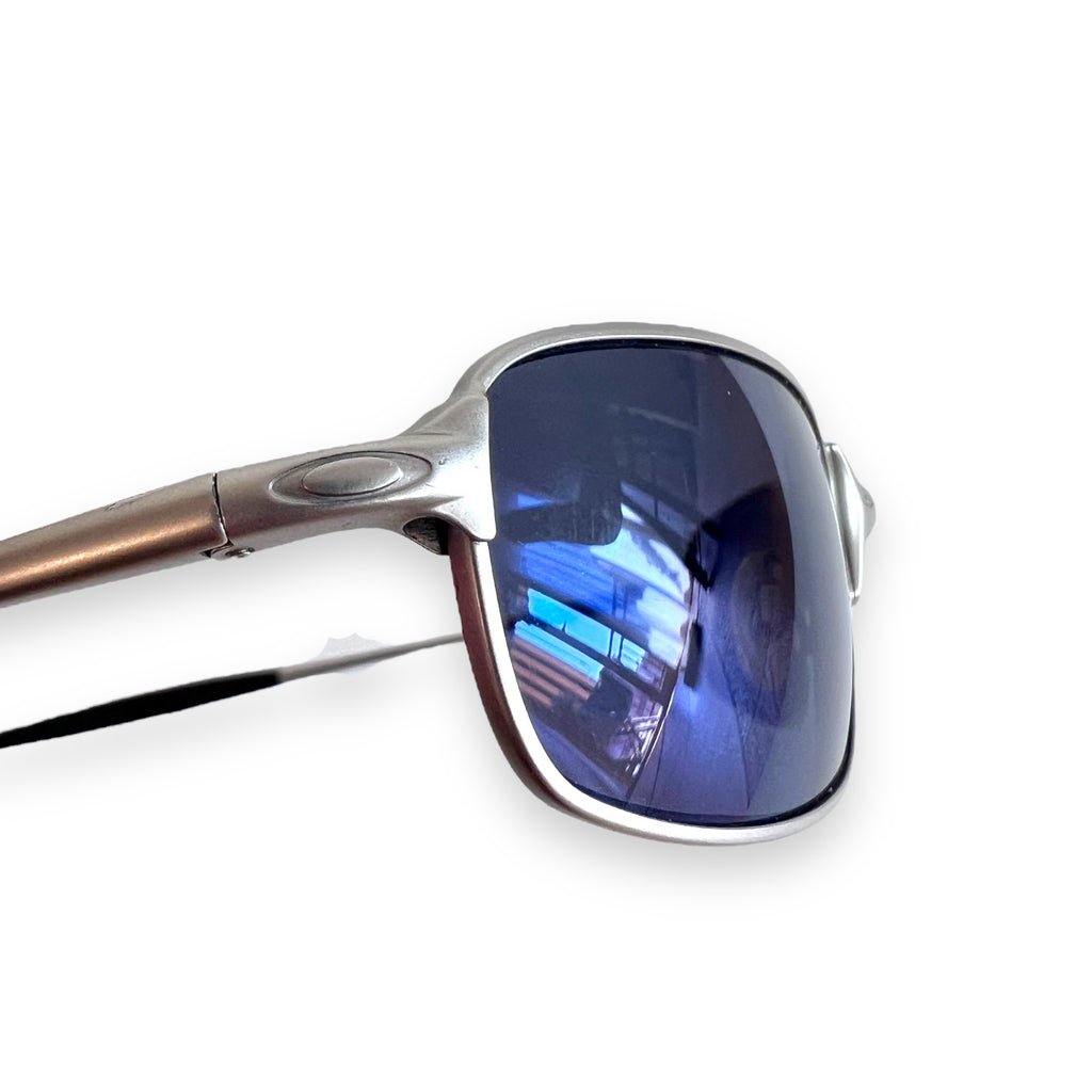 Oakley square wire 2.0 silver frame blue iridium lens sunglasses
