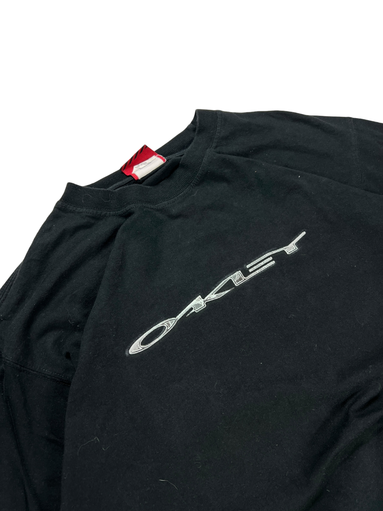 00''s Oakley blue icon spell out long sleeve tee - M