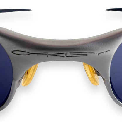 Oakley square wire 2.0 silver frame blue iridium lens sunglasses