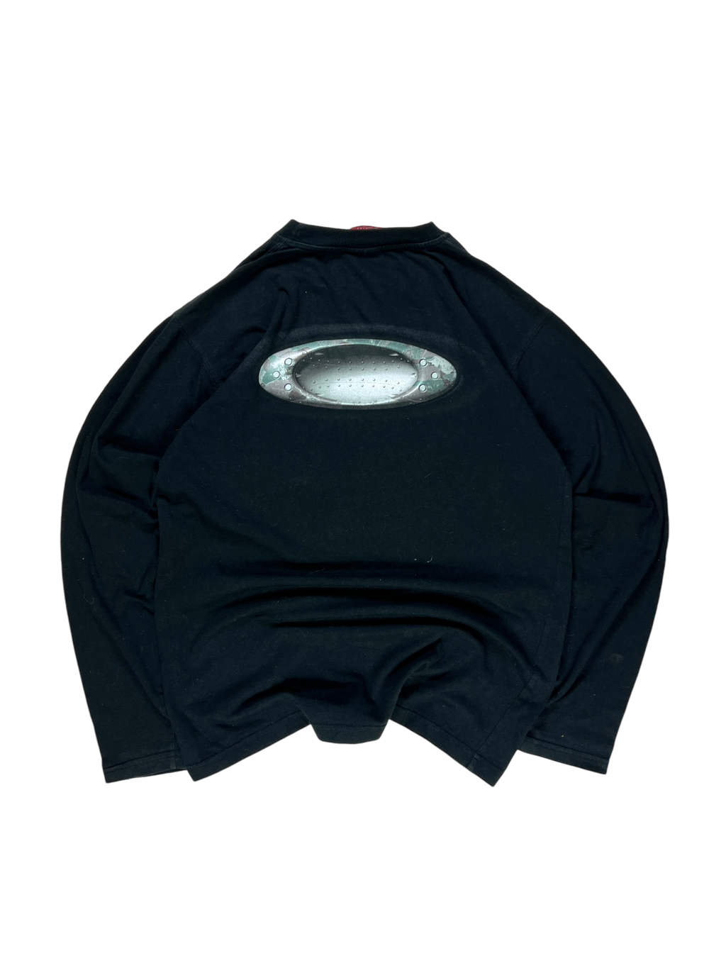 00''s Oakley blue icon spell out long sleeve tee - M