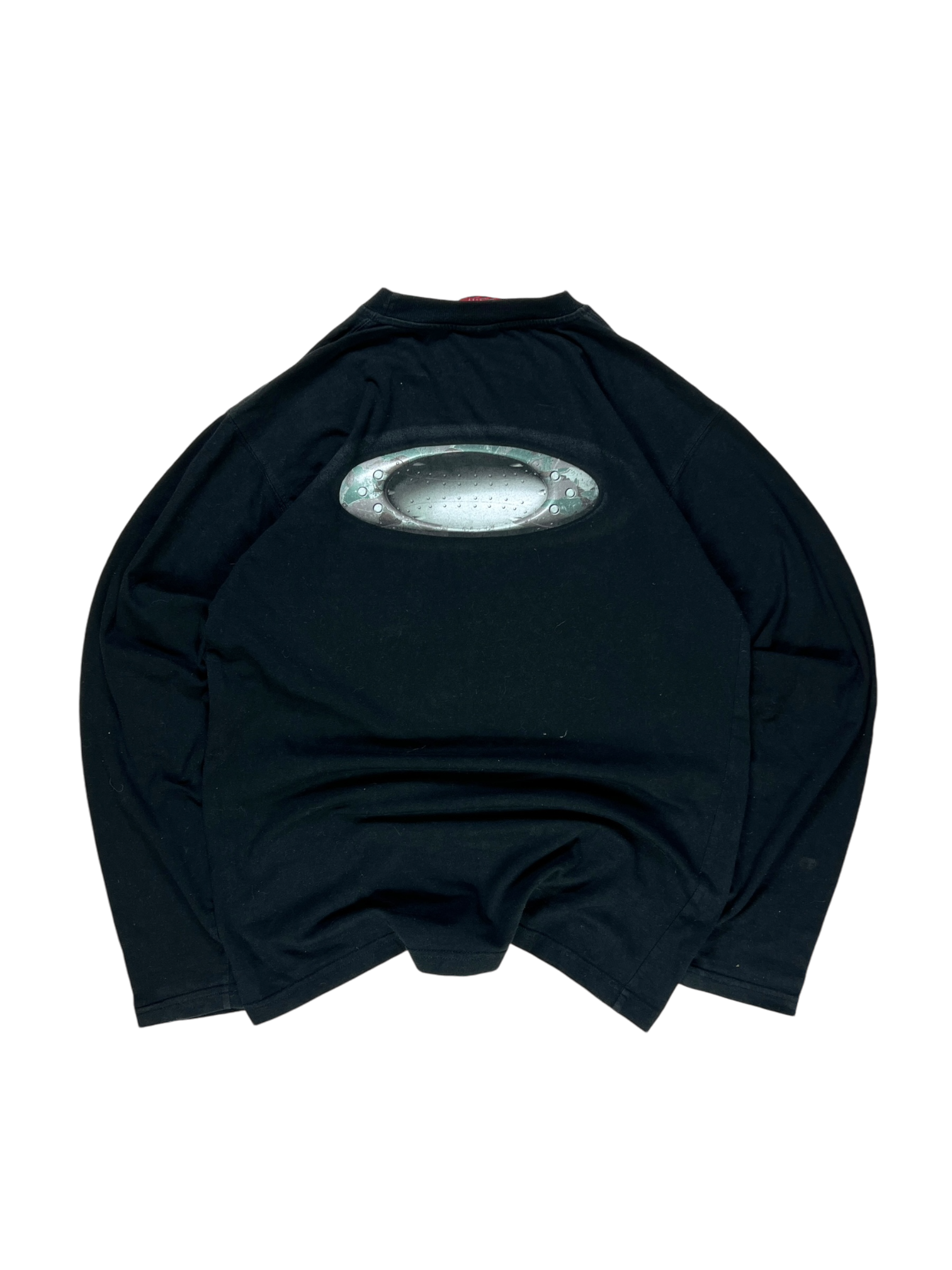 00''s Oakley blue icon spell out long sleeve tee - M