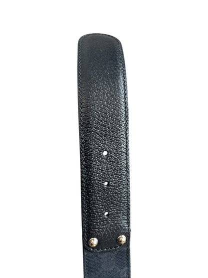 GUCCI MONOGRAM EBONY BAMBOO BELT