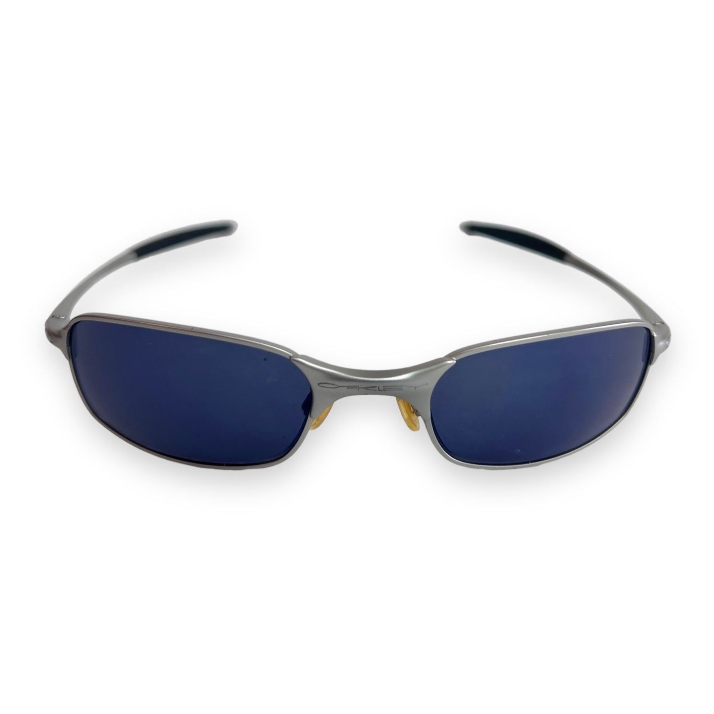 Oakley square wire 2.0 silver frame blue iridium lens sunglasses