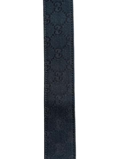 GUCCI MONOGRAM EBONY BAMBOO BELT