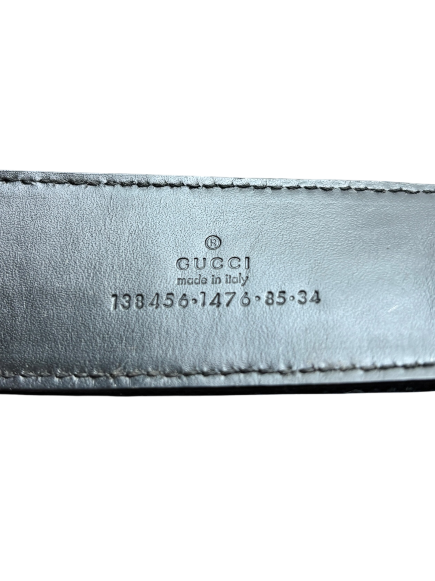 GUCCI MONOGRAM EBONY BAMBOO BELT