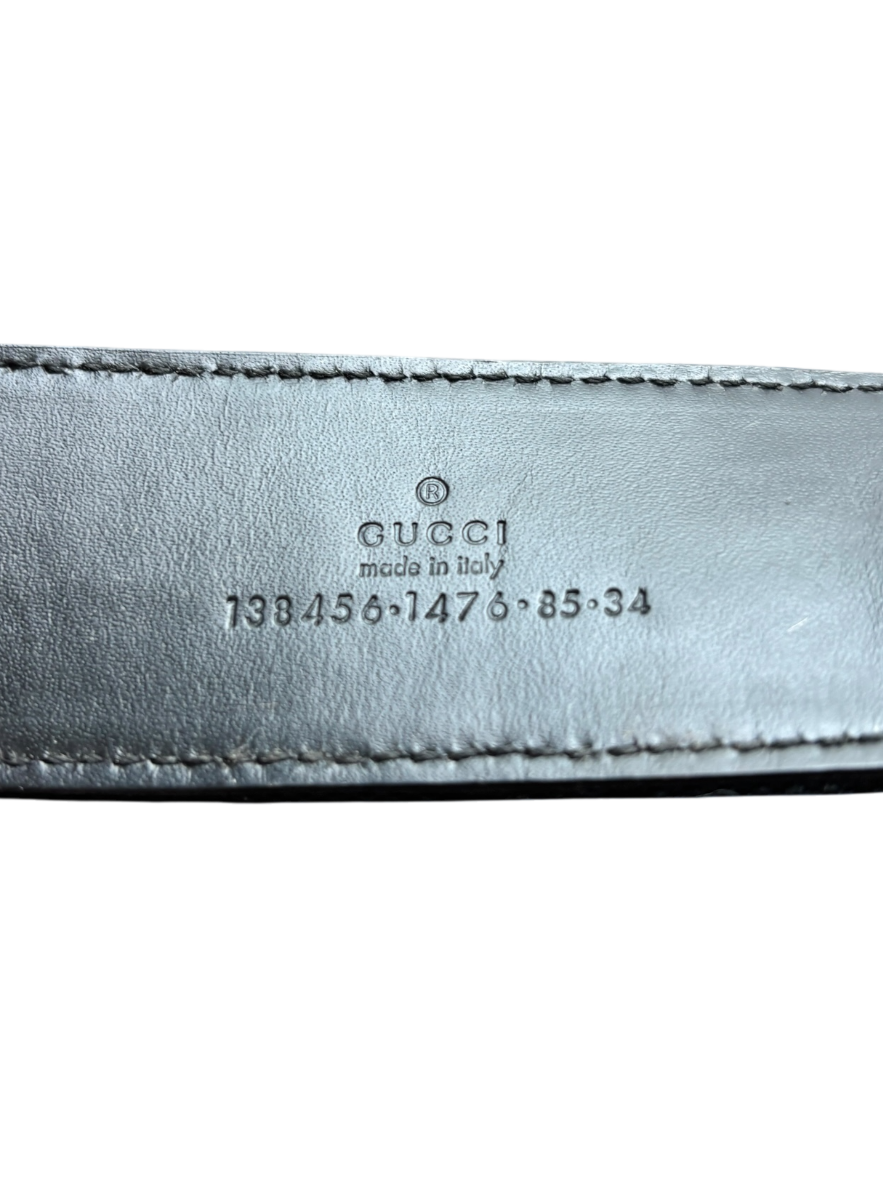 GUCCI MONOGRAM EBONY BAMBOO BELT