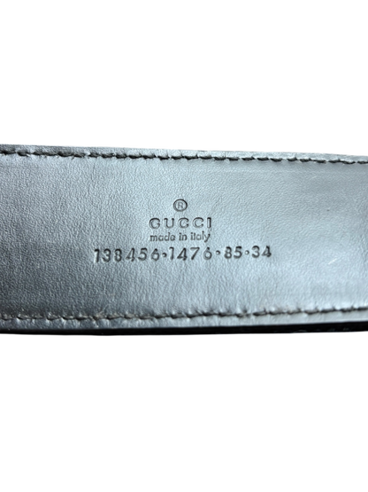 GUCCI MONOGRAM EBONY BAMBOO BELT