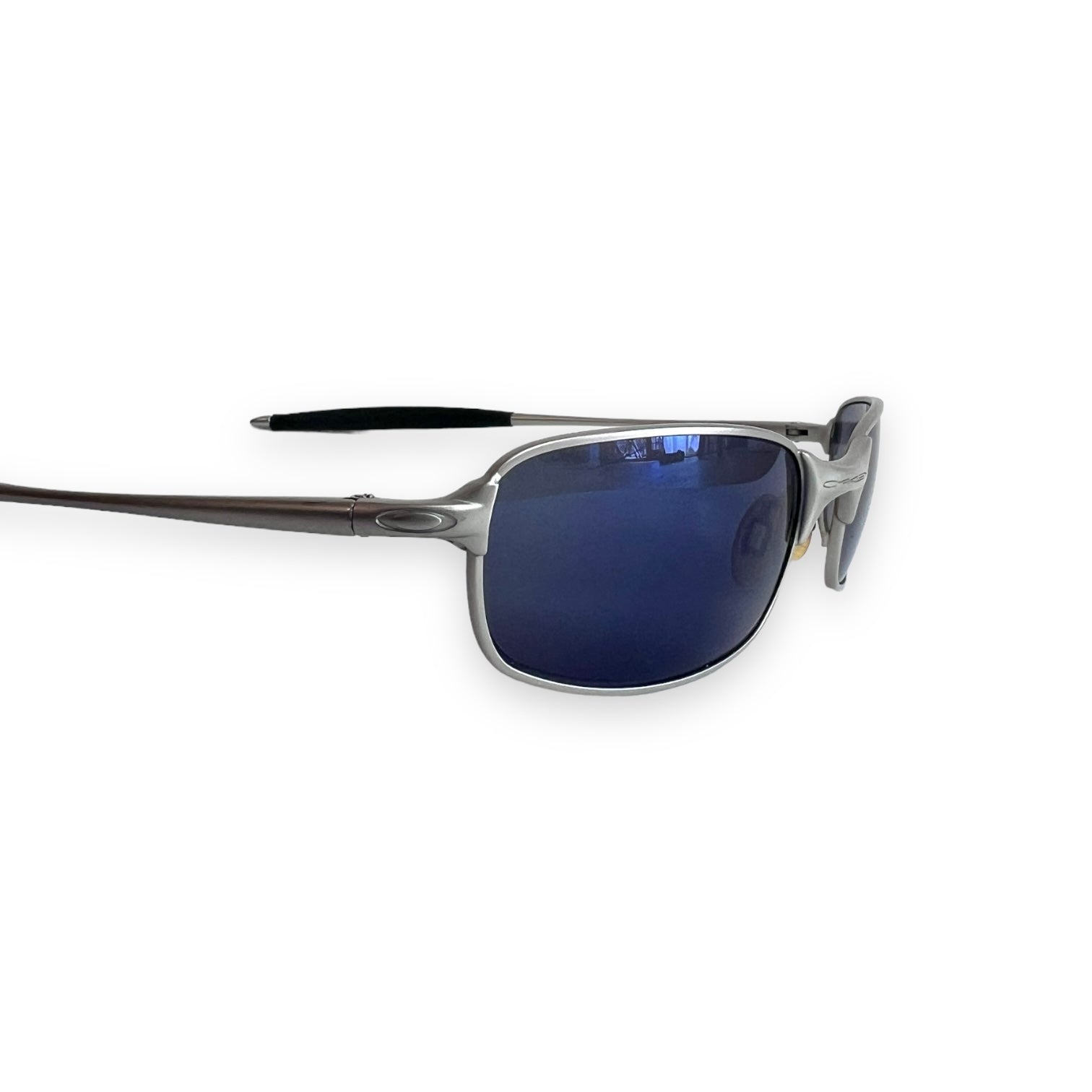 Oakley square wire 2.0 silver frame blue iridium lens sunglasses
