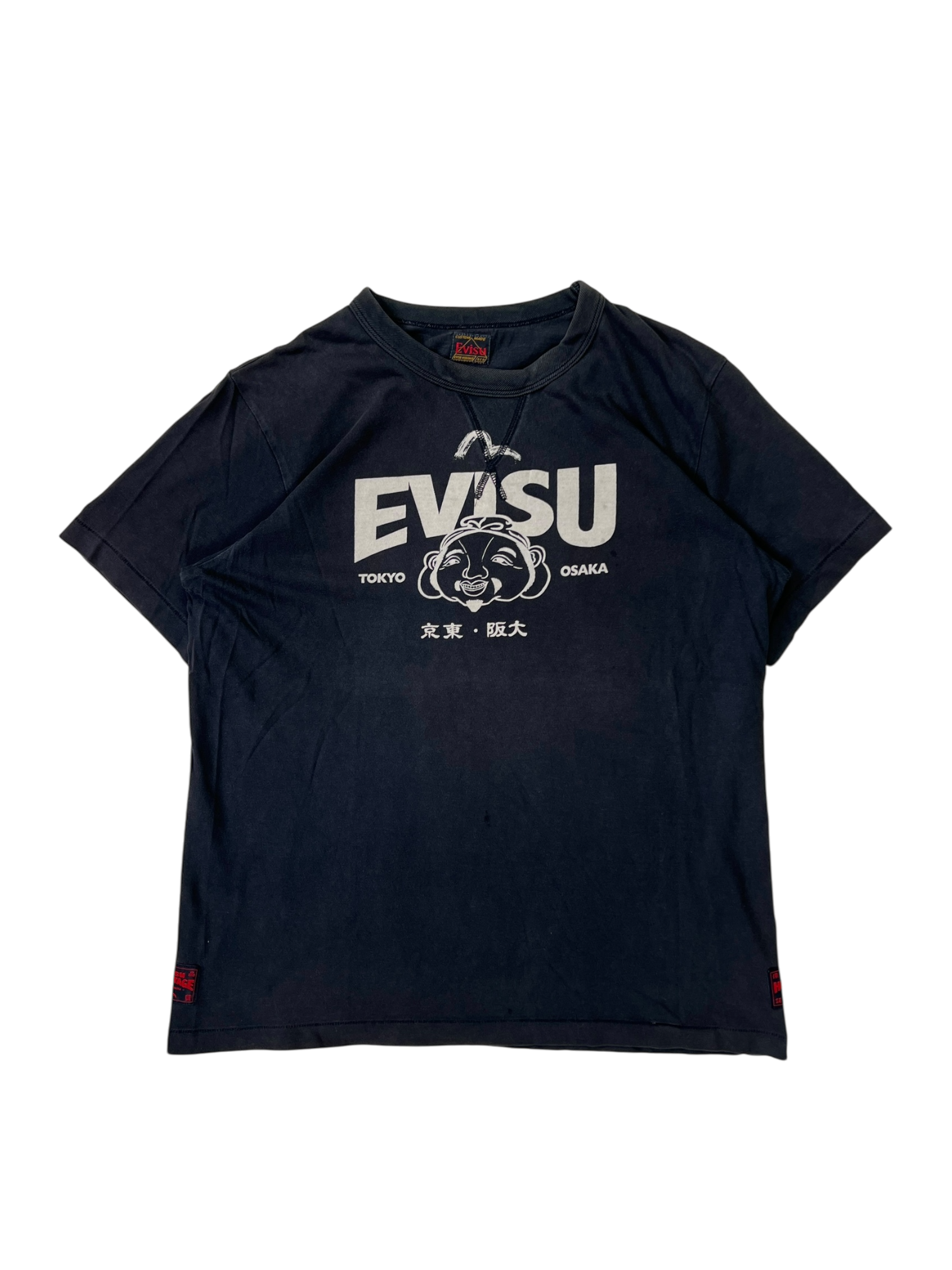 Evisu heritage single stitch logo tee - M