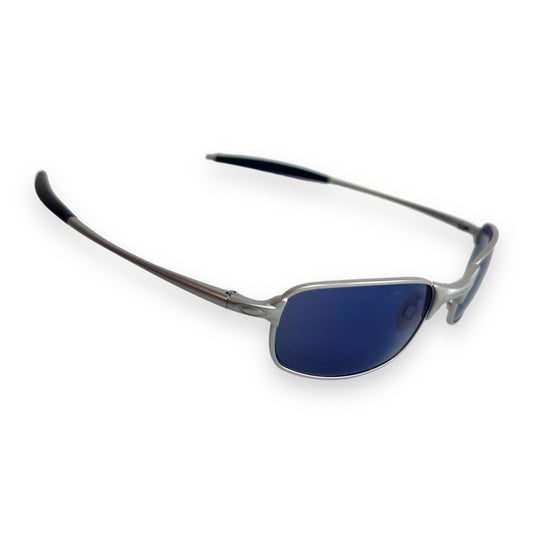 Oakley square wire 2.0 silver frame blue iridium lens sunglasses