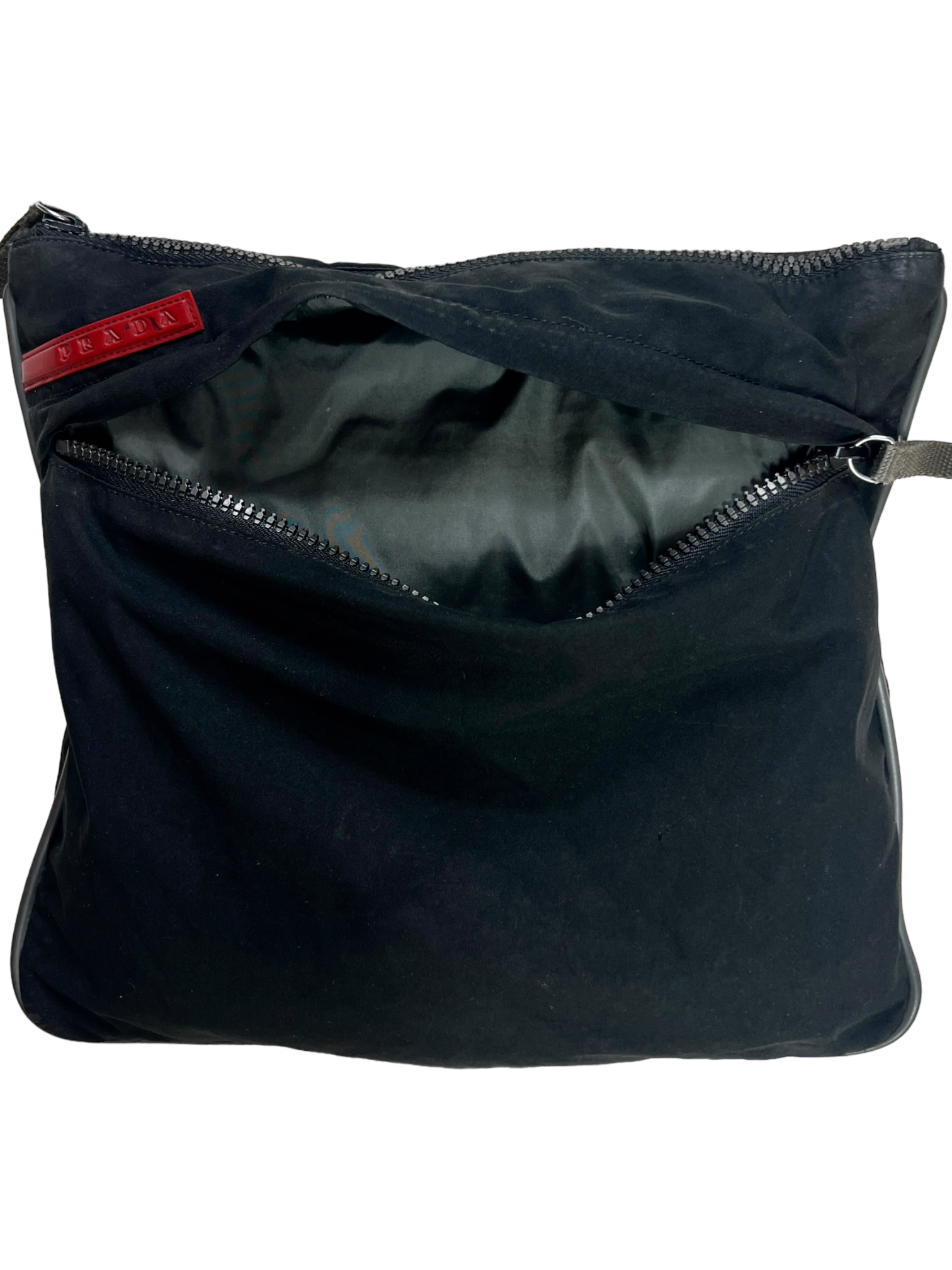 00's Prada linea rossa multi pocket side bag
