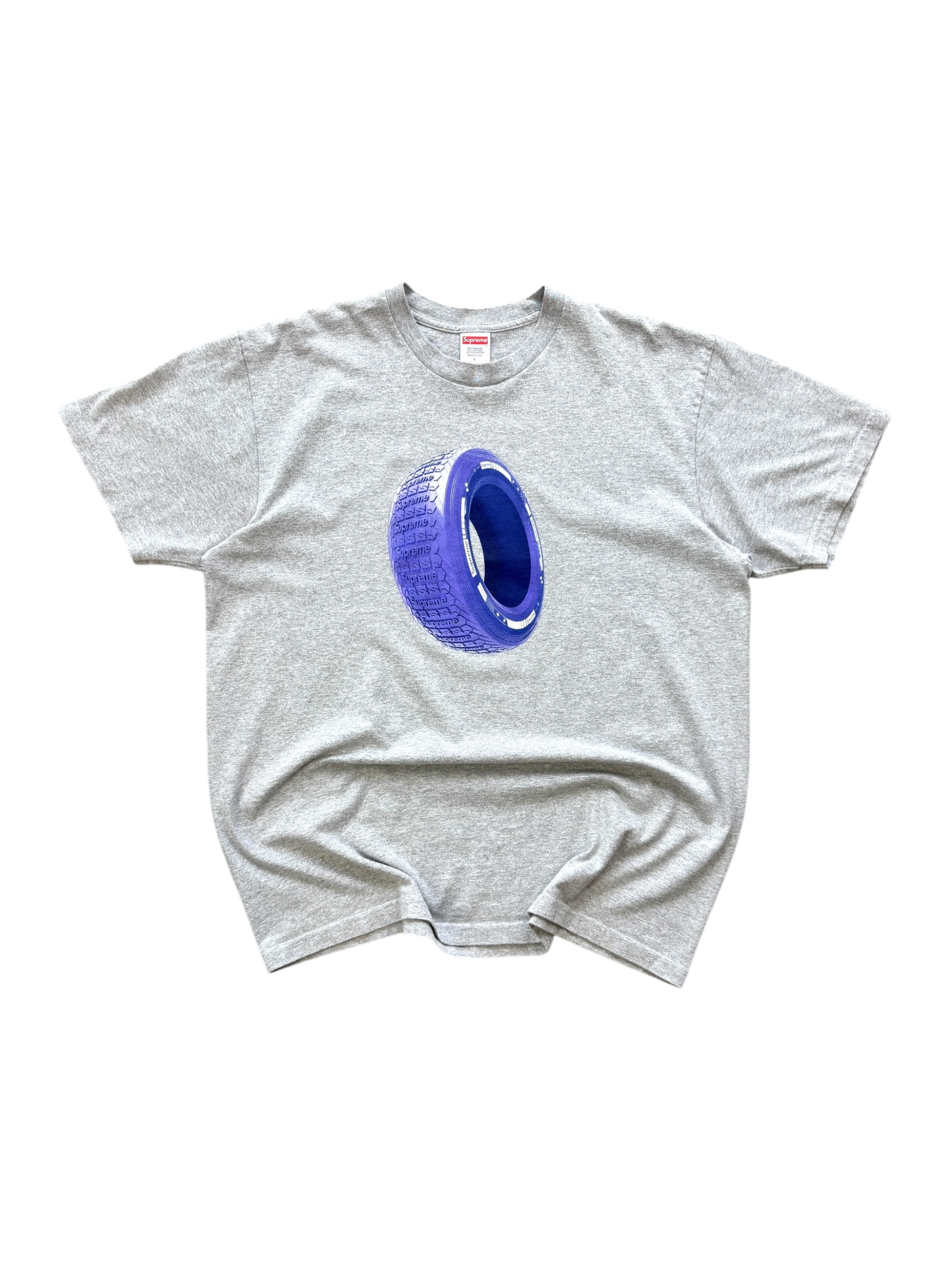 SUPREME TIRE HEATHER GREY TEE