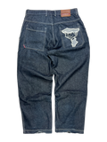 90's FUBU silver tag embroidered jeans - L