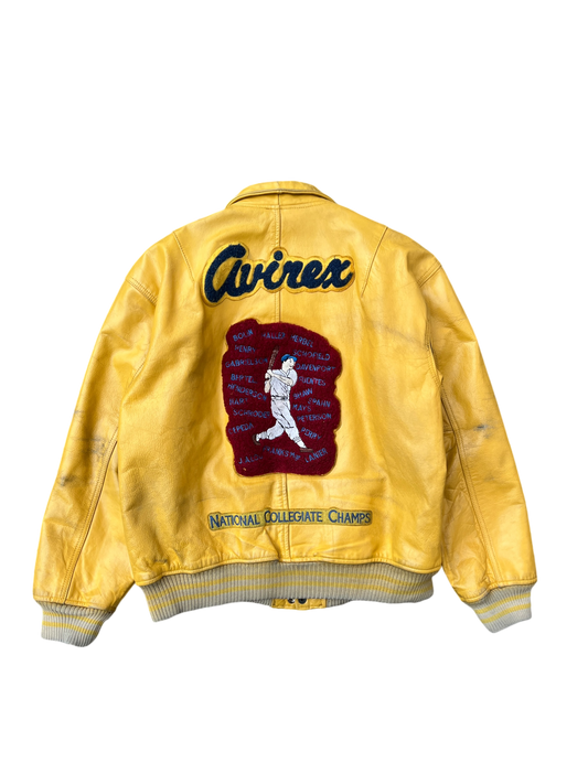 90s Rare Avirex Baseball National Champs jacket - L