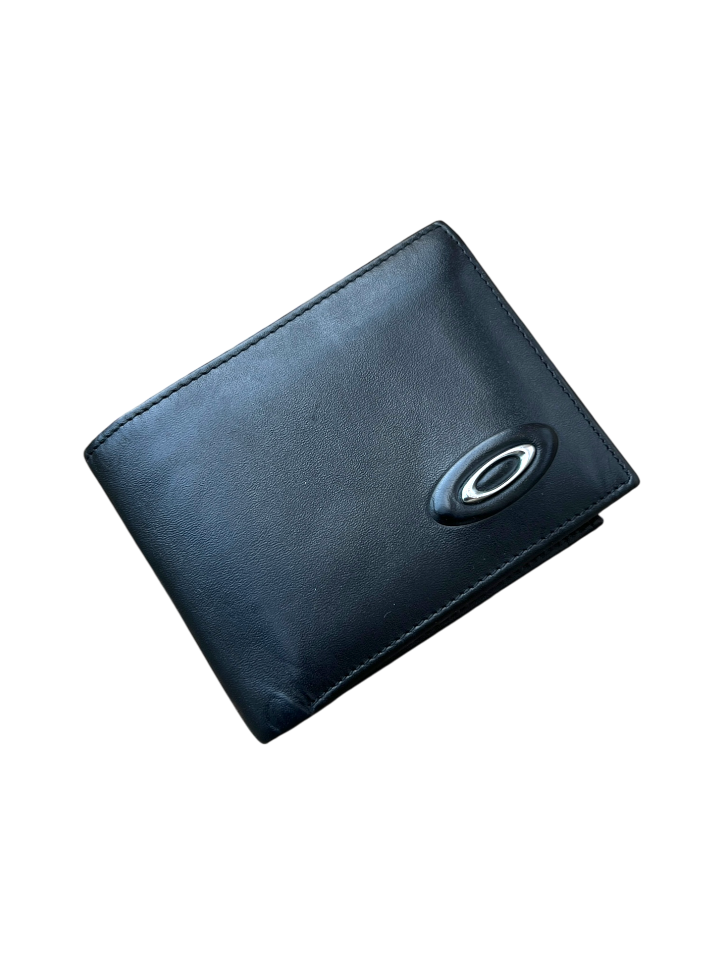 90's Oakley metal icon leather wallet / card holder