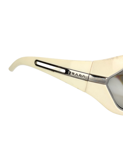 00'S PRADA MASK IVORY SUNGLASSES