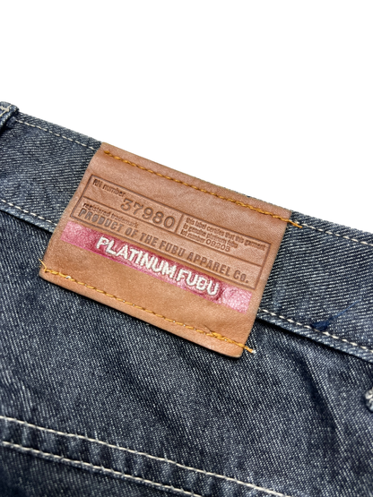 90's FUBU silver tag embroidered jeans - L