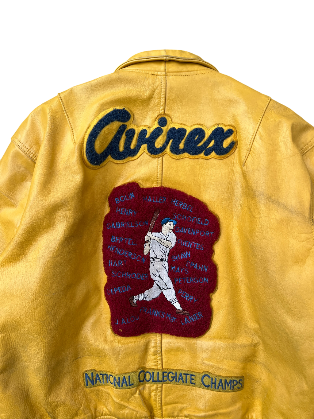 90s Rare Avirex Baseball National Champs jacket - L
