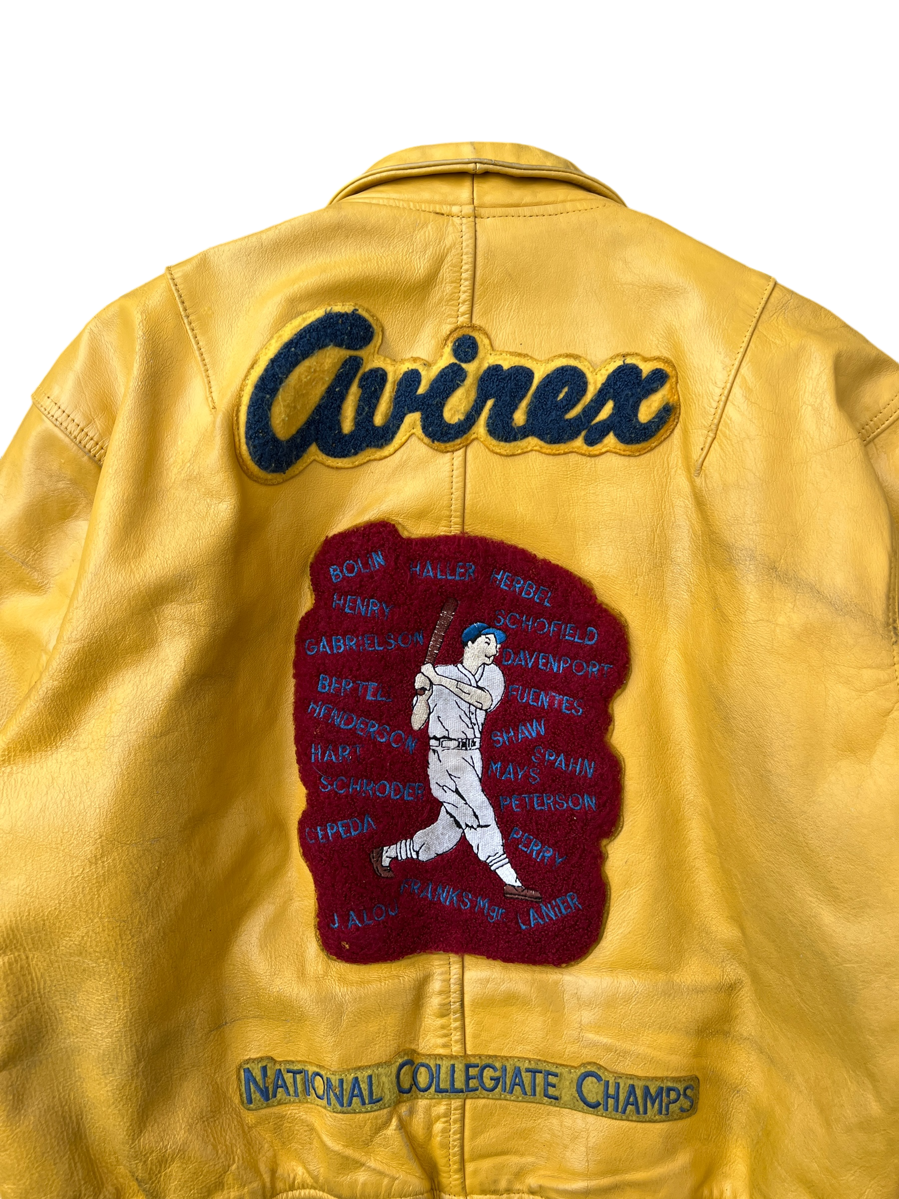 90s Rare Avirex Baseball National Champs jacket - L