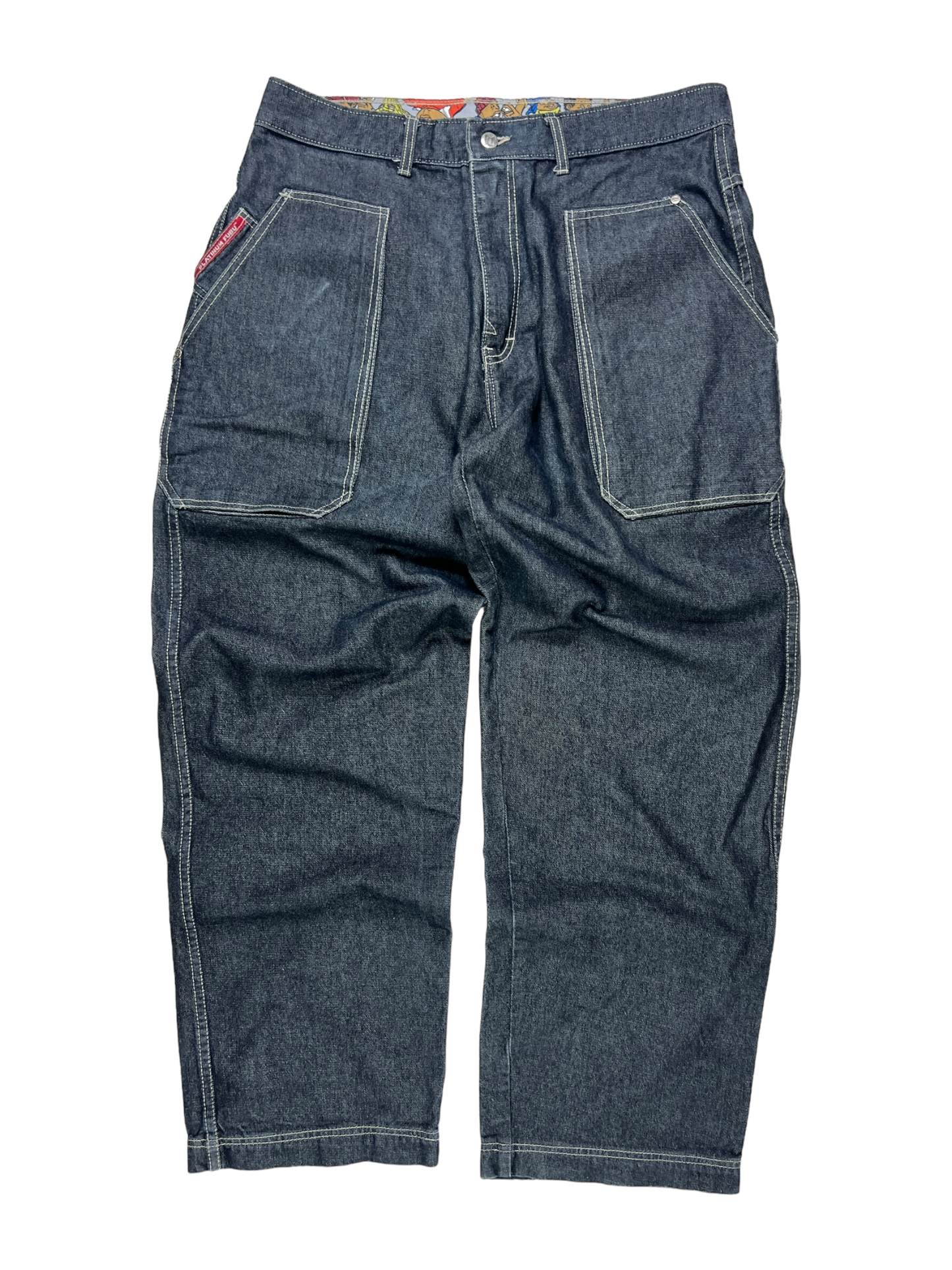 90's FUBU silver tag embroidered jeans - L