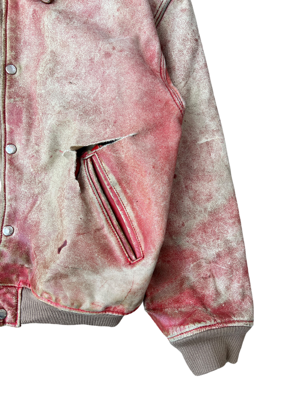 90's Avirex Virginia Ins Champs distressed bomber jacket - L