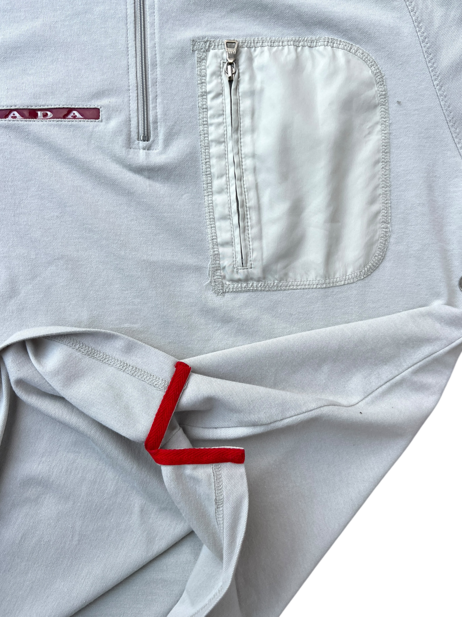 Prada Línea Rossa front pocket tee - L