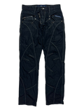 00's multi zipper straight leg jeans - M