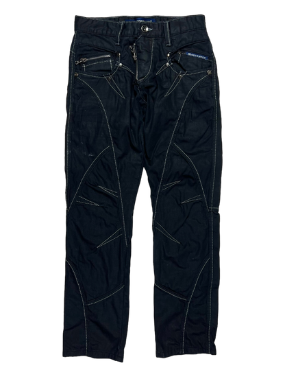 00's multi zipper straight leg jeans - M