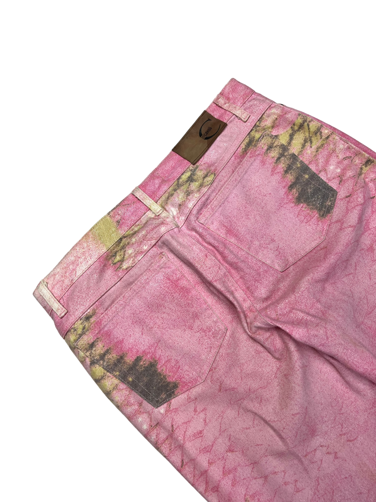 Just Cavalli pink crocodile print bootcut jeans - M