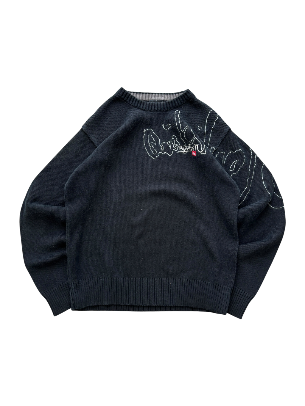 00'S QUICKSILVER SPELL OUT KNIT SWEATER