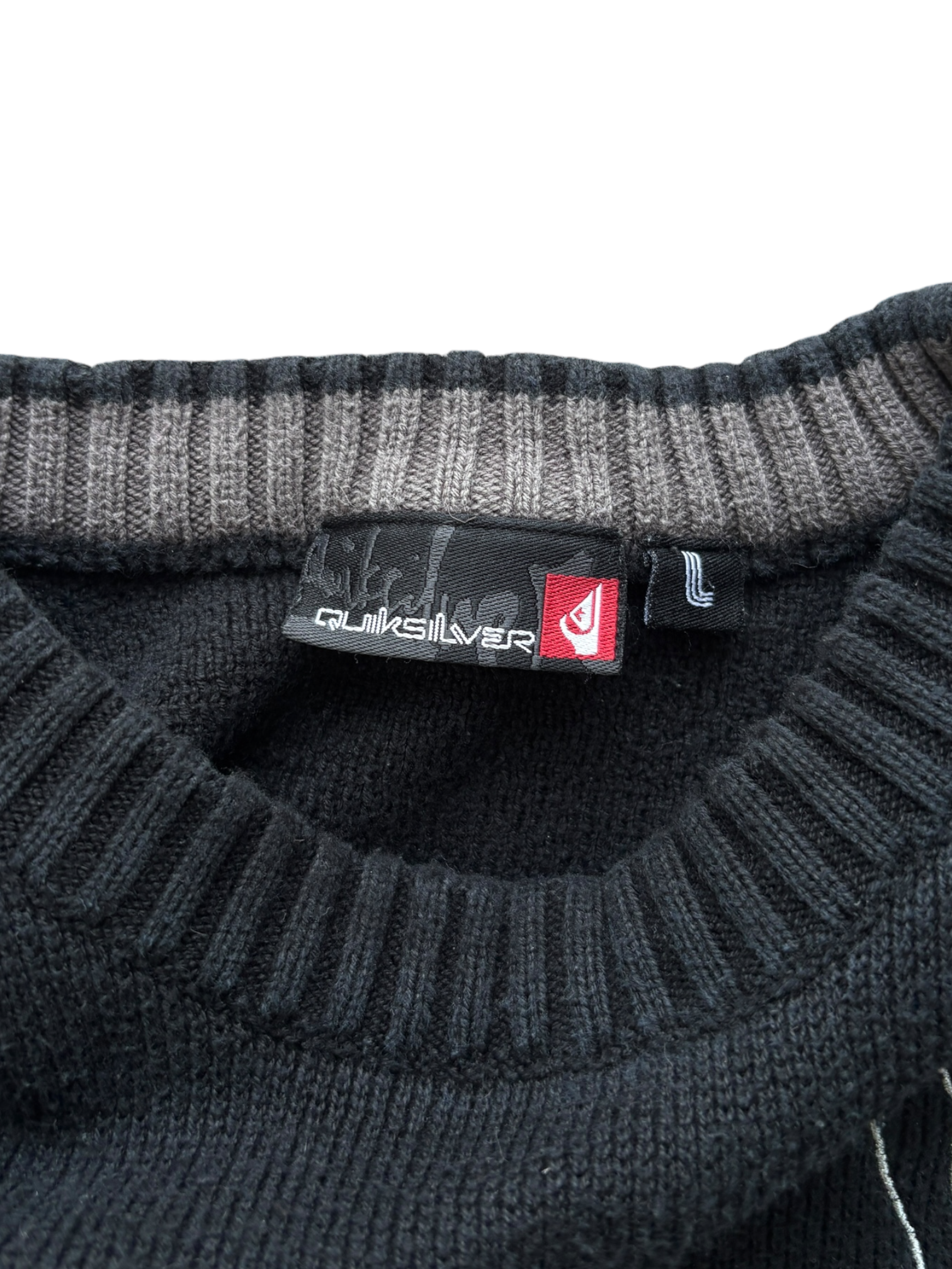 00'S QUICKSILVER SPELL OUT KNIT SWEATER