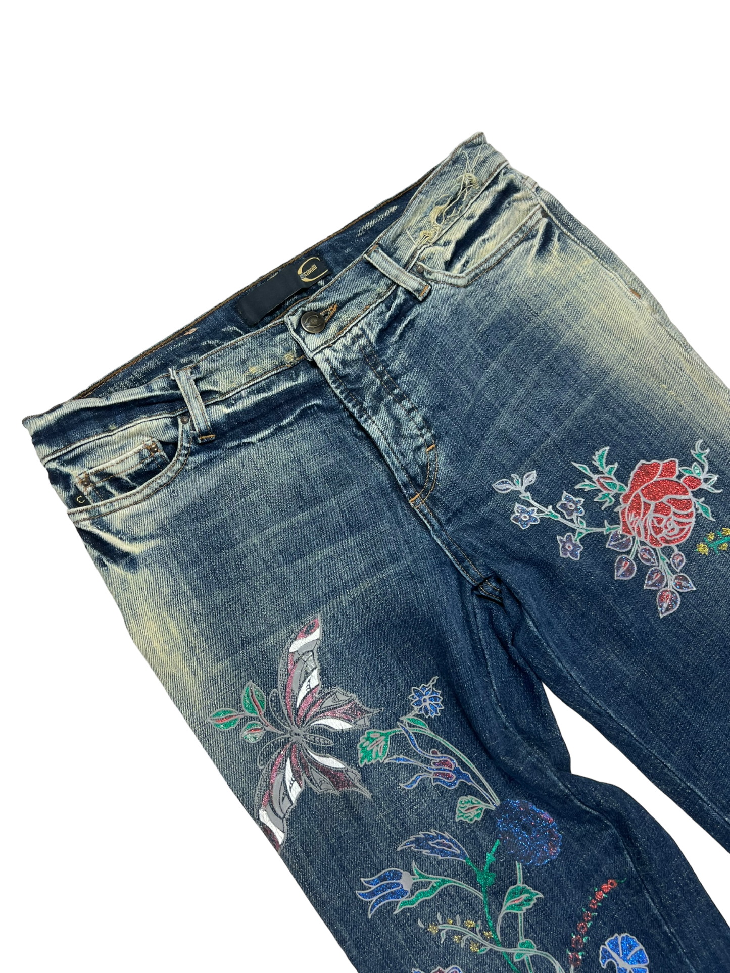 Just Cavalli floral embroidered bootcut jeans - S