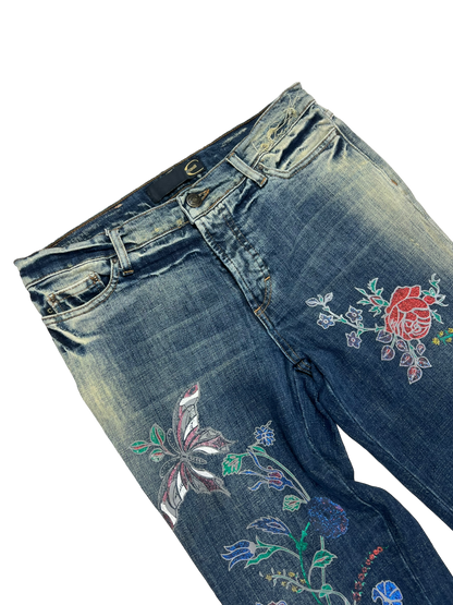 Just Cavalli floral embroidered bootcut jeans - S