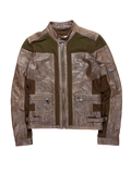 00s Dirk Bikkembergs Brown Hybrid Leather Jacket - M