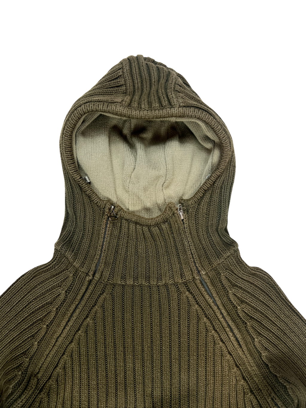 2000's Schott NYC Dual Zip Knitted Balaclava Hoodie - XL