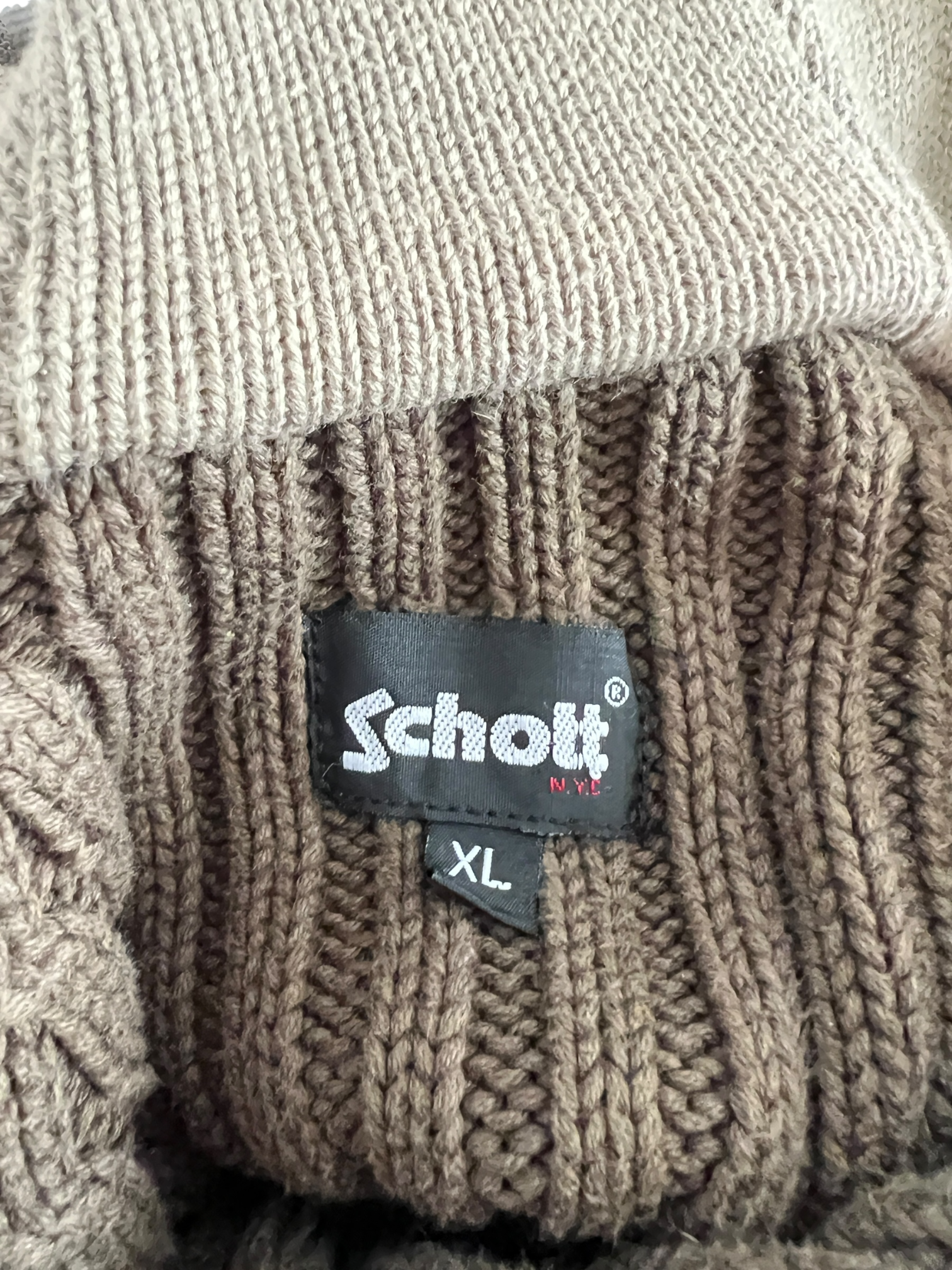 2000's Schott NYC Dual Zip Knitted Balaclava Hoodie - XL