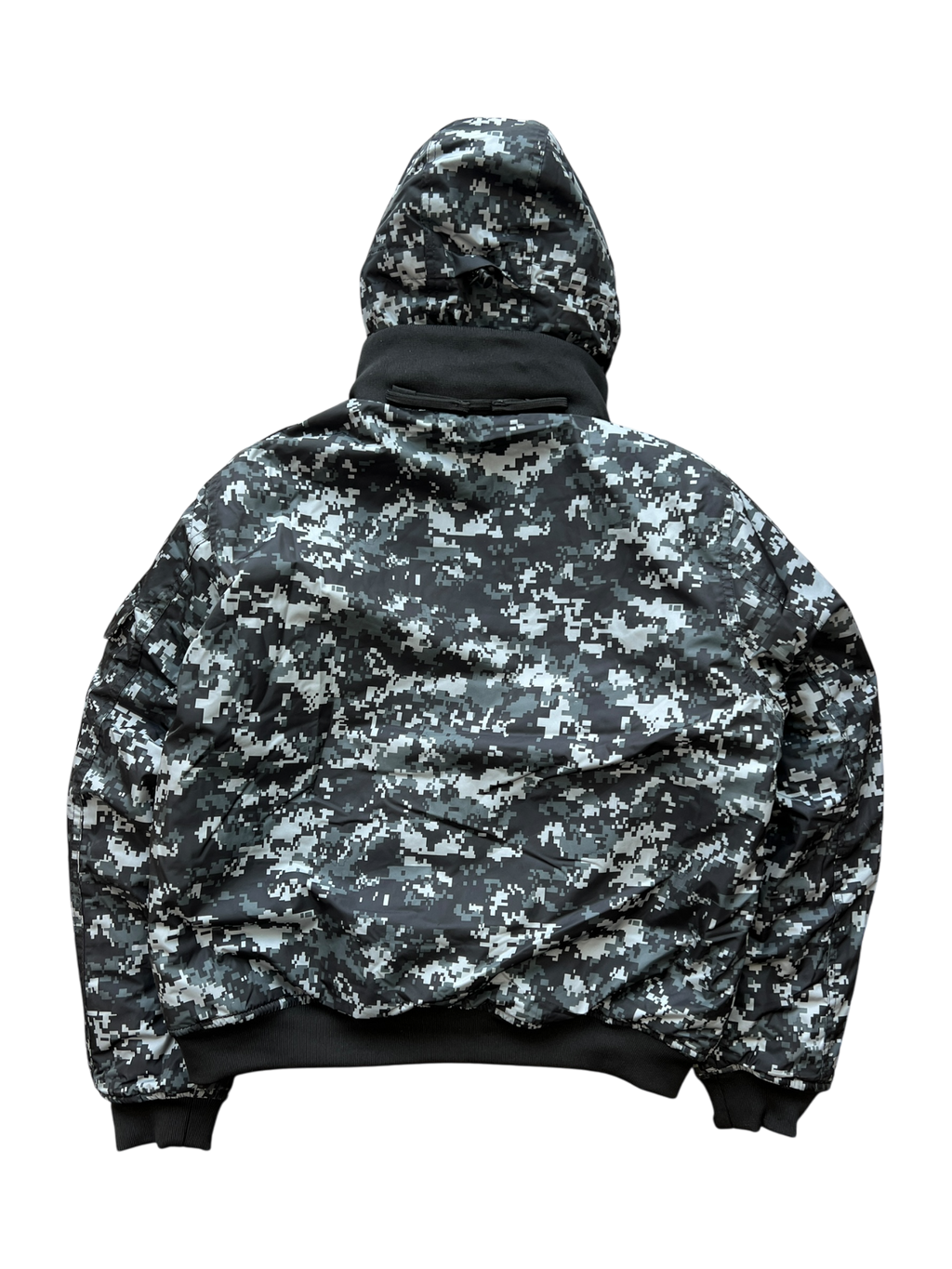 Vintage Goggle Hood Camo Bomber Jacket