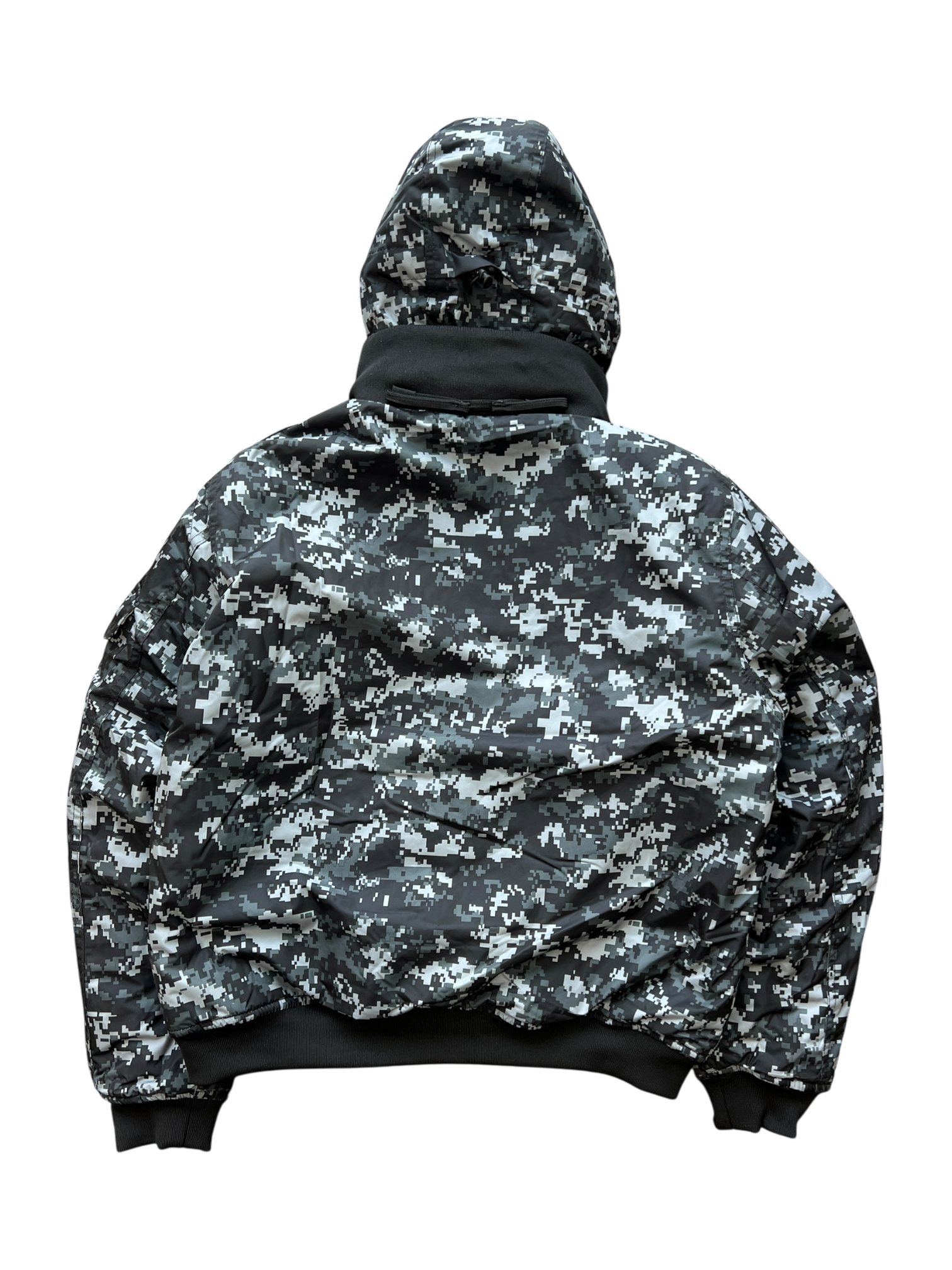 Vintage Goggle Hood Camo Bomber Jacket