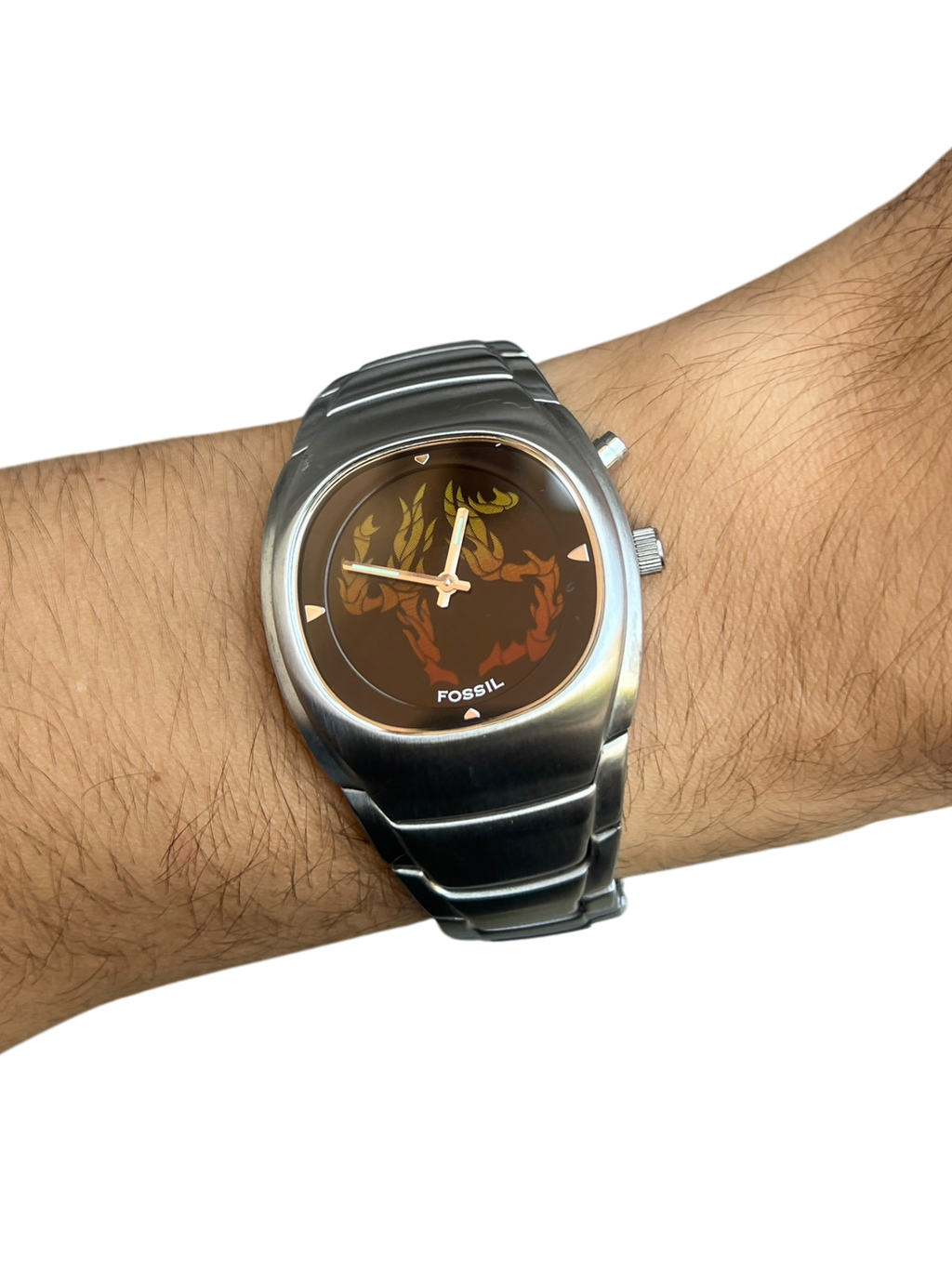 2000s Fossil Big Tic Flame Number Watch With Box