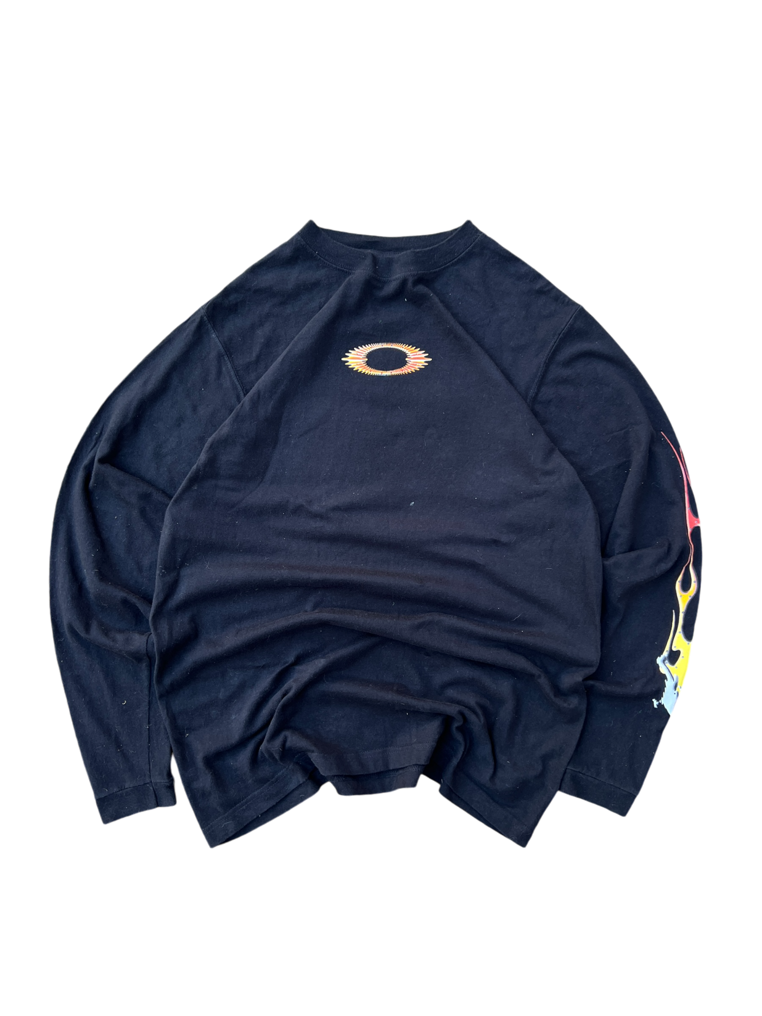 00's Oakley skull fire long sleeve tee - M
