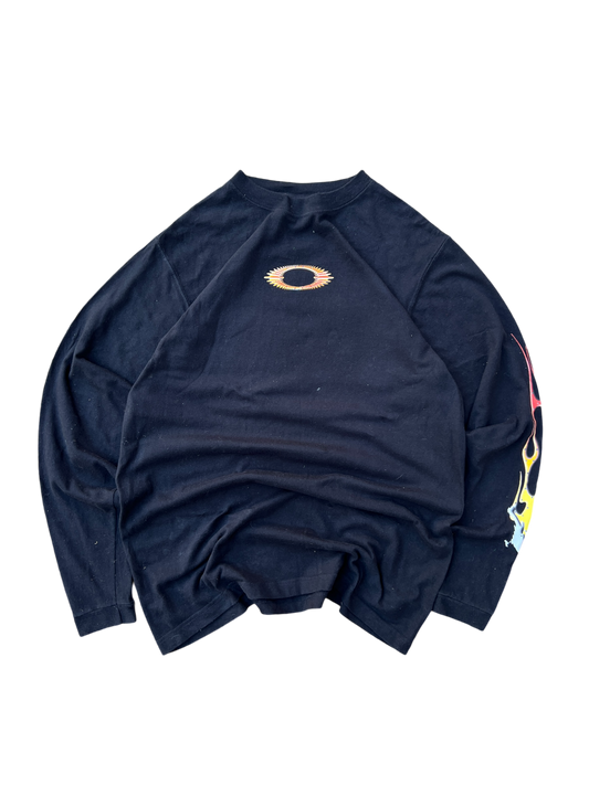 00's Oakley skull fire long sleeve tee - M