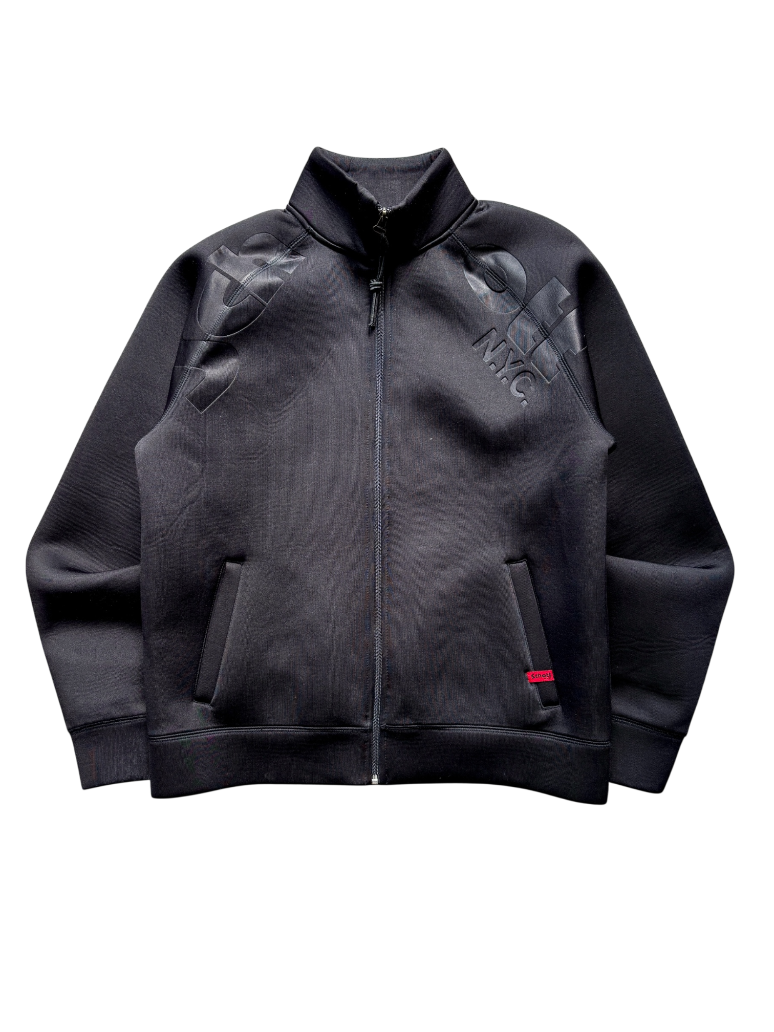 Schott Neoprene Black Spell Out Jacket (XL)