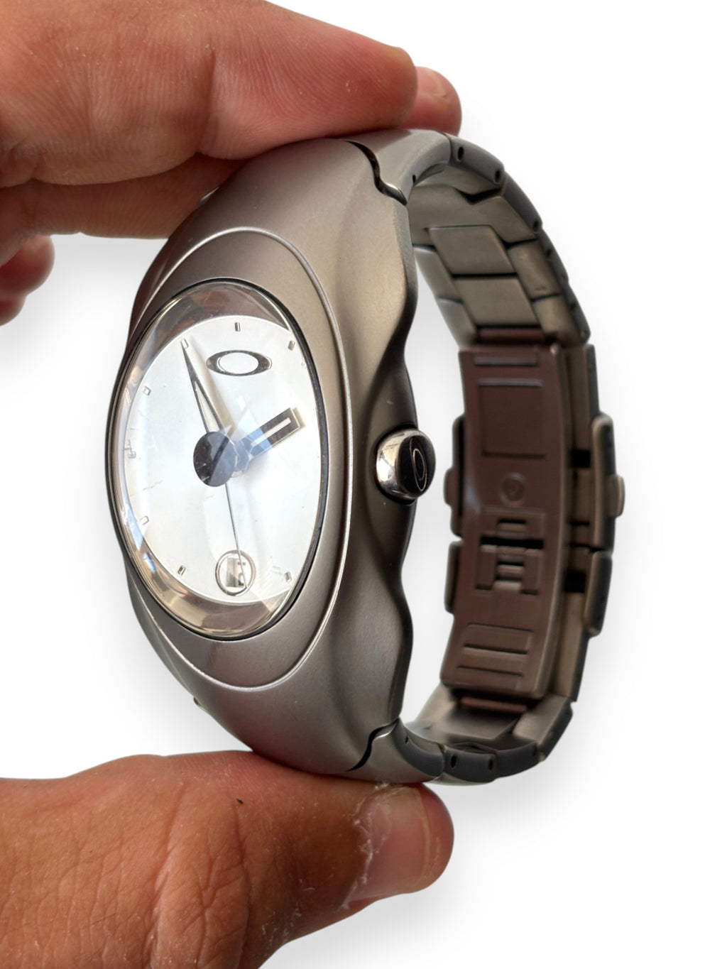 1998 Oakley Time Bomb Titanium / White Watch w/ Box (OS) - view 4