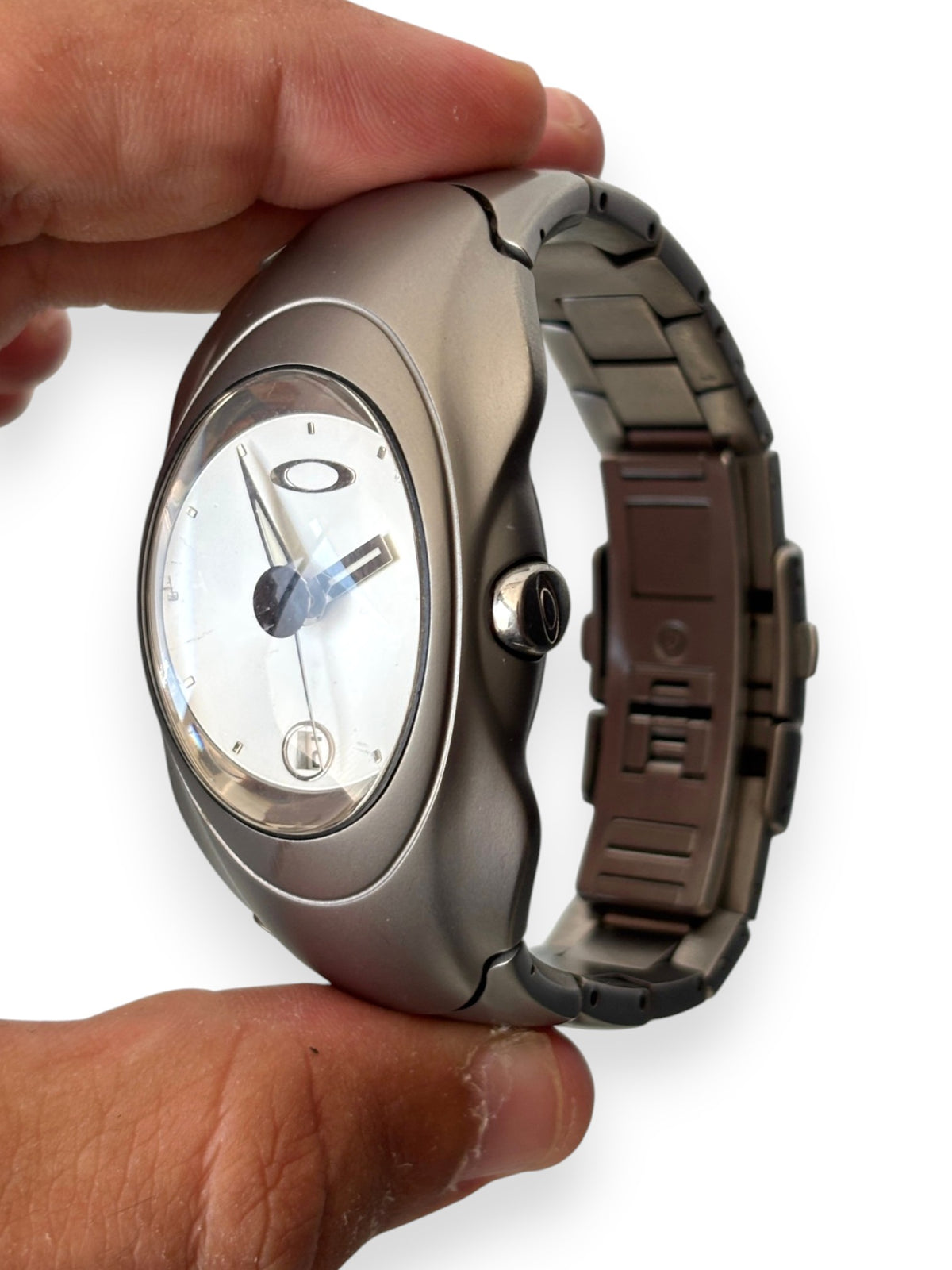 1998 Oakley Time Bomb Titanium / White Watch w/ Box (OS) - view 4