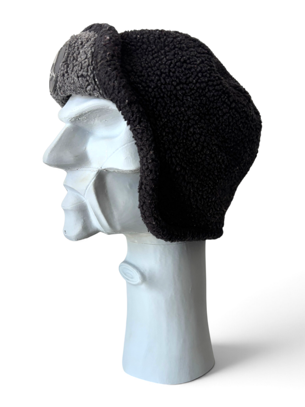00's Oakley Skull Patch Sherpa Trapper Hat Charcoal - view 3